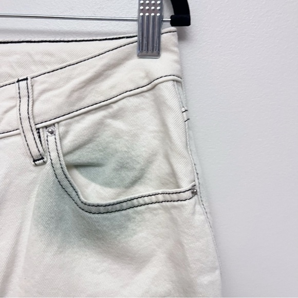 PAC SUN Green and White Spray Paint High Waisted Tapered Mom Jeans Size 10 - Picture 6 of 12